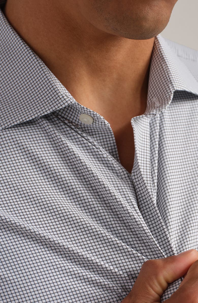 Rhone State of Mind Grid Check Slim Fit Button-Up Shirt, Alternate, color, Lichen Green Grid