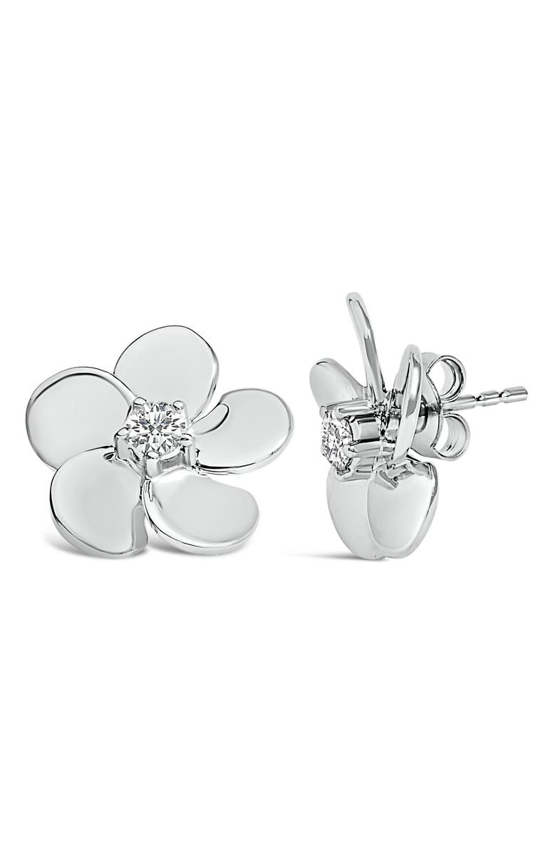 Haus of Brilliance 10K Gold 1/3 Cttw Lab Grown Diamond Flower Petal Stud Earrings, Alternate, color, White