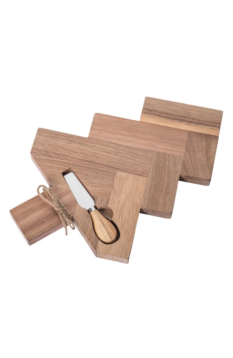 Transpac Wood Holiday Tree Serving Board for Christmas Gatherings, Alternate, color, Brown