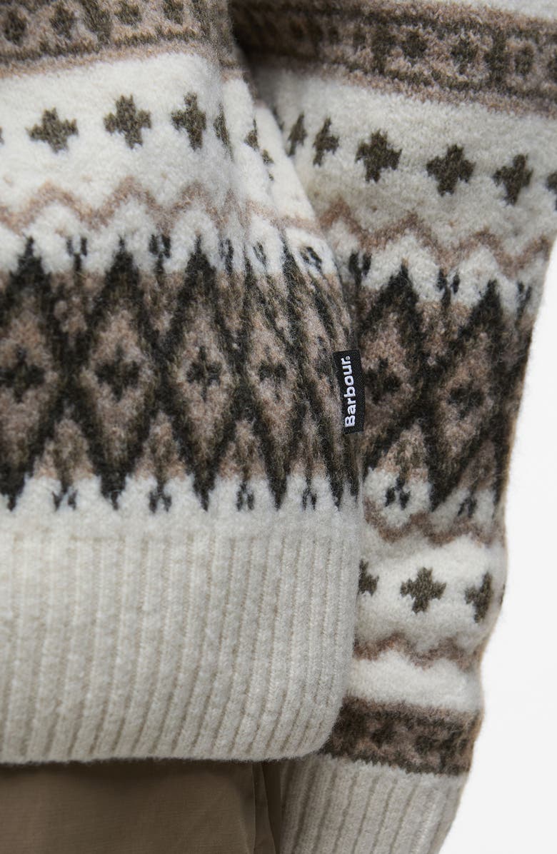Barbour Hase Fair Isle Wool Blend Sweater, Alternate, color, Whisper White