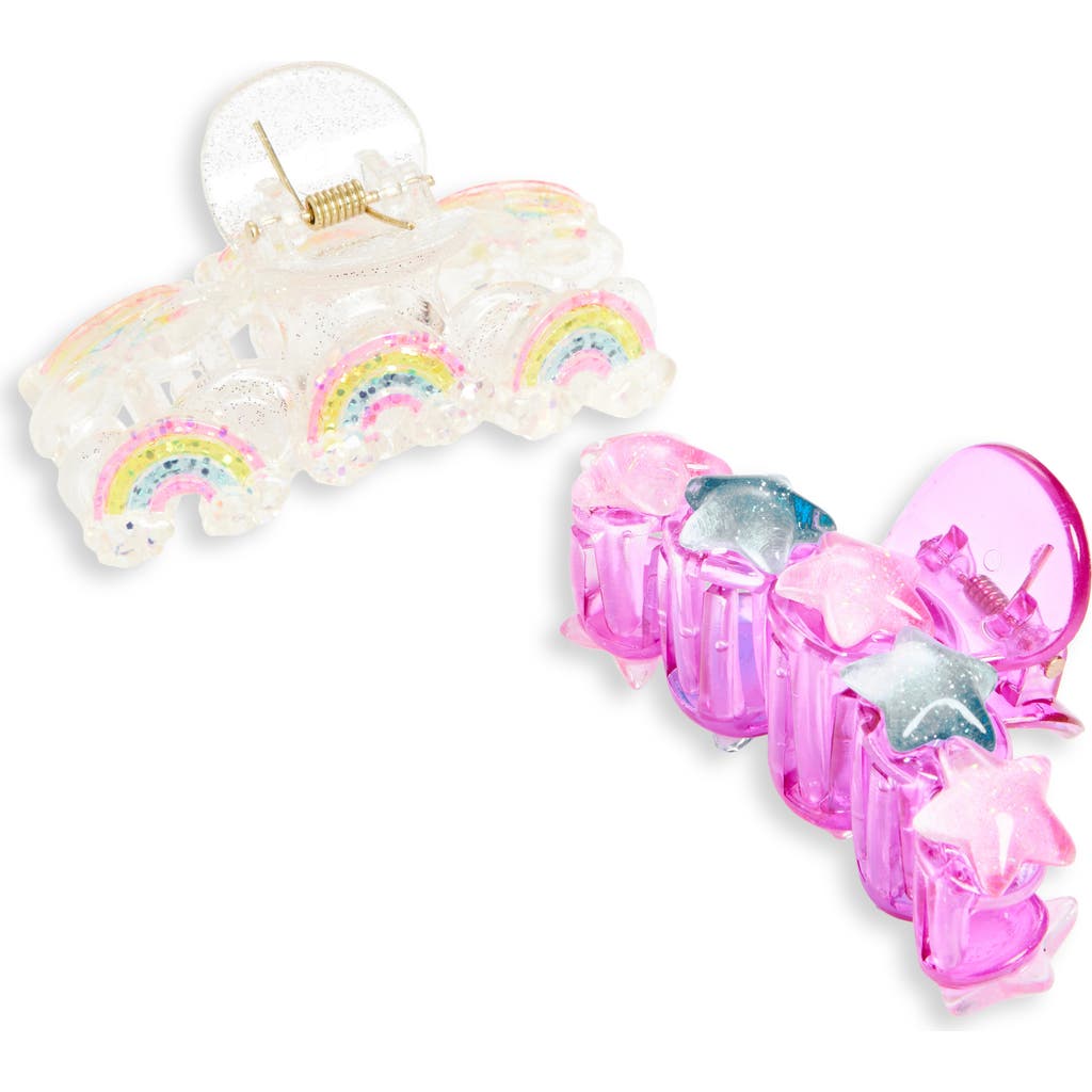 Capelli New York Kids' 2-pack Novelty Claw Clips In Purple Multi