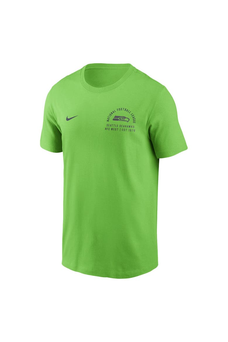 Men's Nike Neon Green Seattle Seahawks Split Logo T-Shirt, Alternate, color, Neon Green