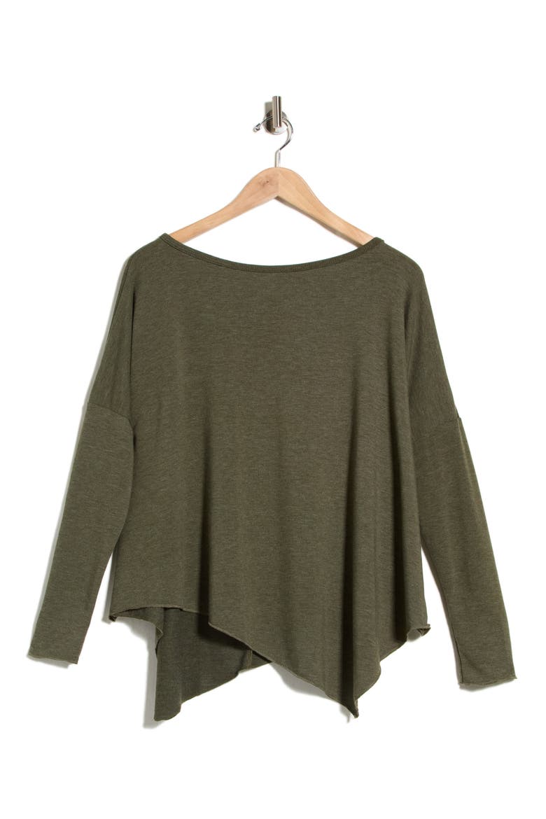 Asymmetrical Hem Dolman Sweater, Main, color, MOSS