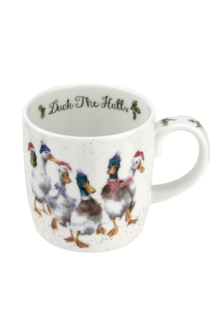 Wrendale Designs Christmas 14 ounce Mug, Main, color, Duck The Halls