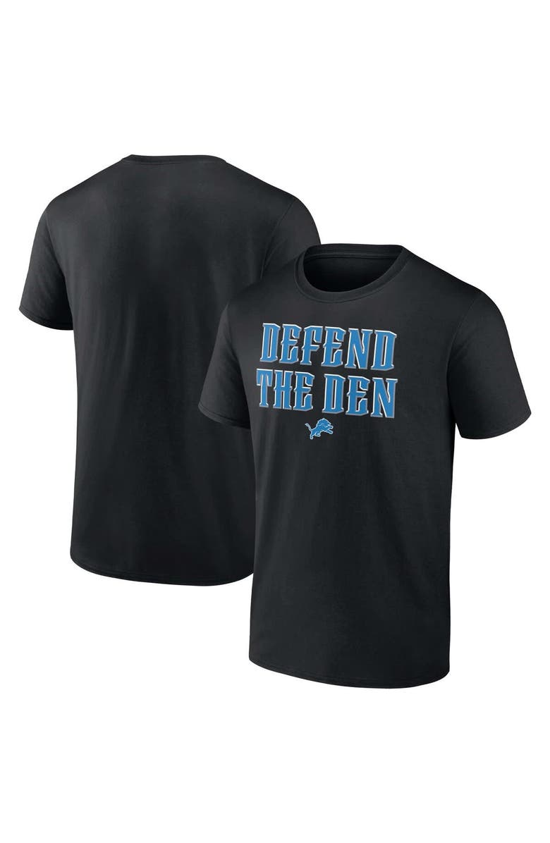 FANATICS Men's Fanatics Black Detroit Lions Defend the Den T-Shirt, Main, color, Black