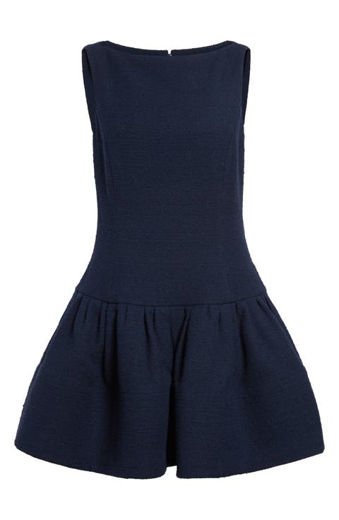 Bubble Hem Tweed Minidress