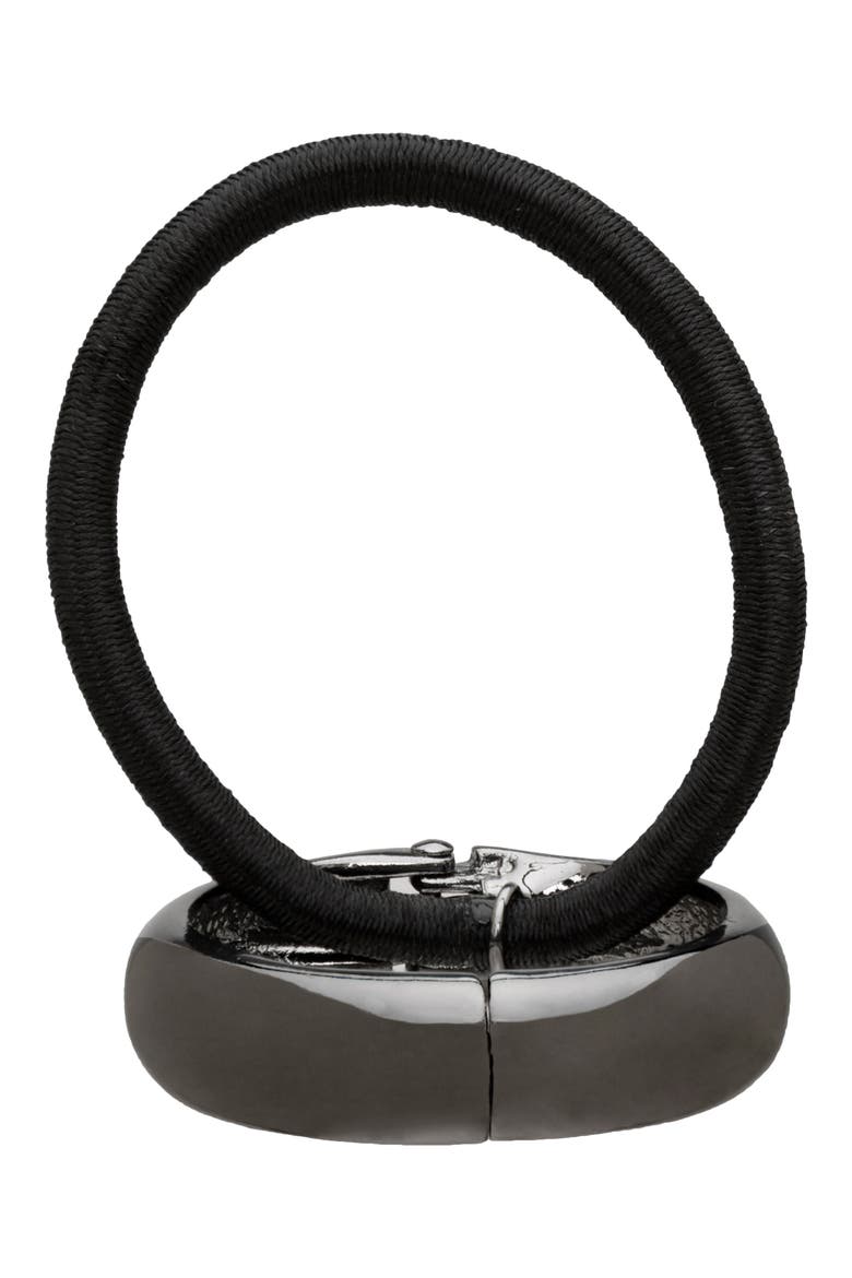 Cuff Ponytail Holder, Main, color, GUNMETAL