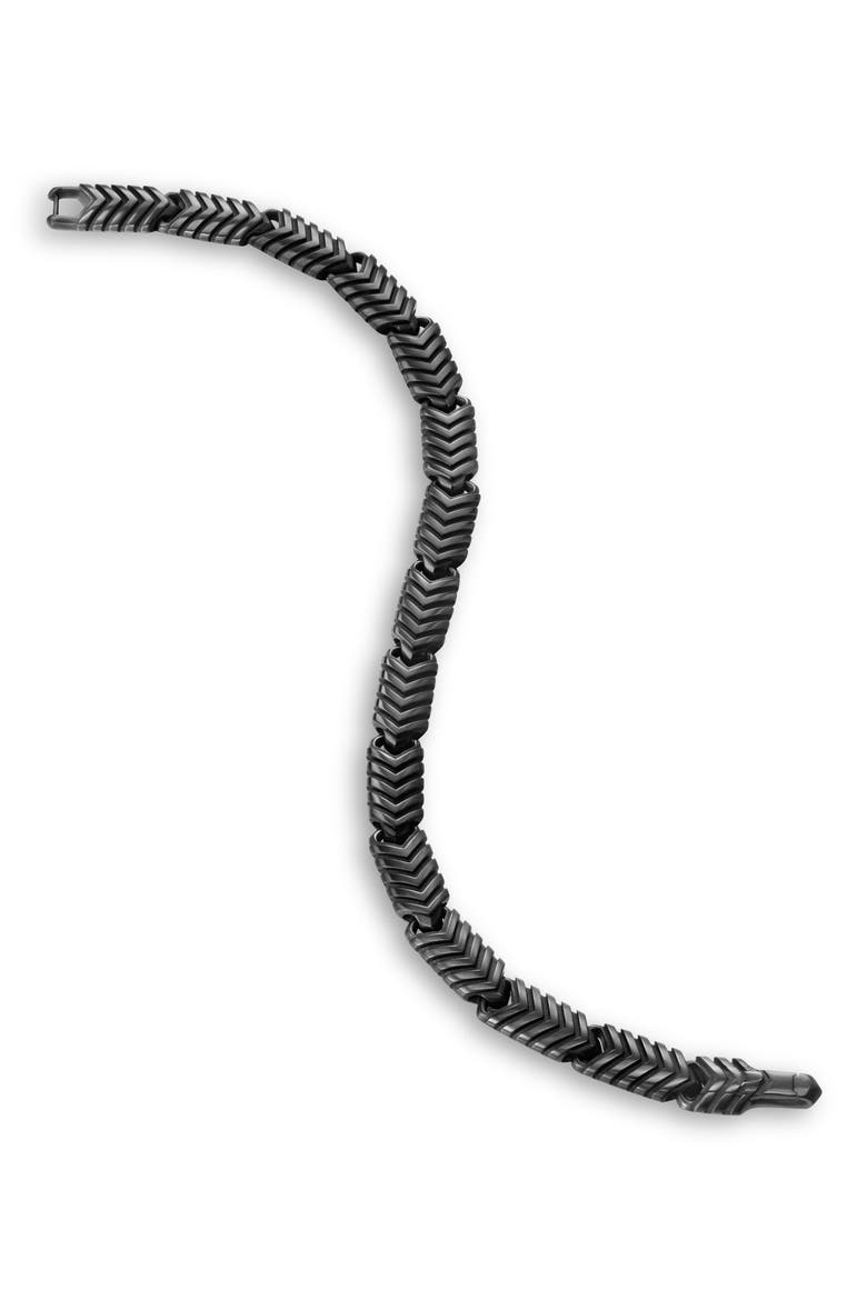 Chevron Link Bracelet in Black Titanium, Alternate, color, BLACK
