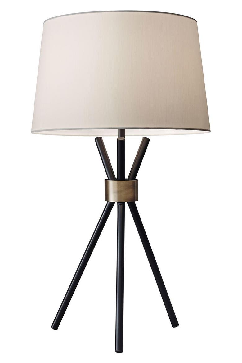 Benson Table Lamp, Main, color, BLACK WITH ANTIQUE BRASS