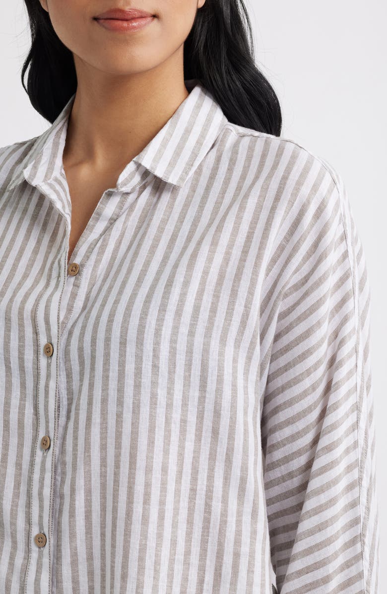 beachlunchlounge Wesley Linen & Cotton Shirt, Alternate, color, Terrace Stripe
