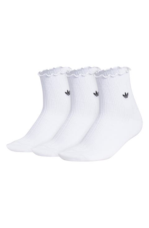 Assorted 3-Pack Ruffle Rib Ankle Socks