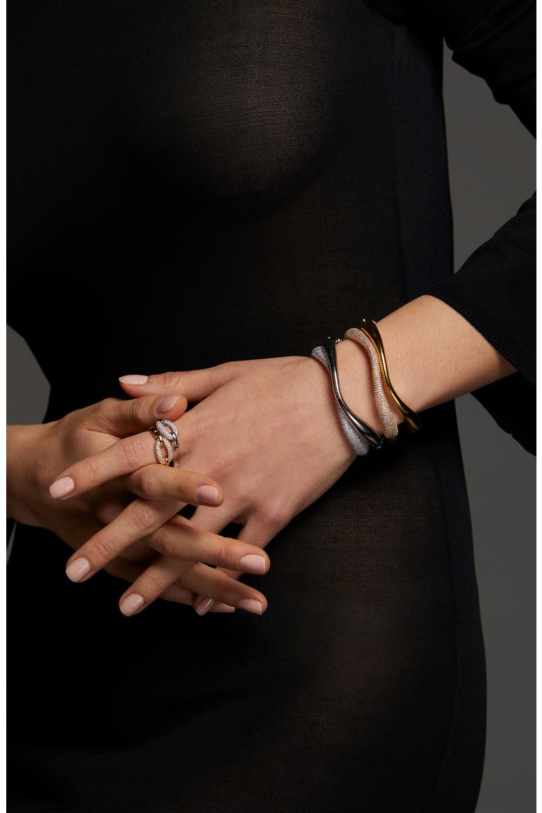 Alma Pavé Organic Hinge Bracelet, Alternate, color, GOLD
