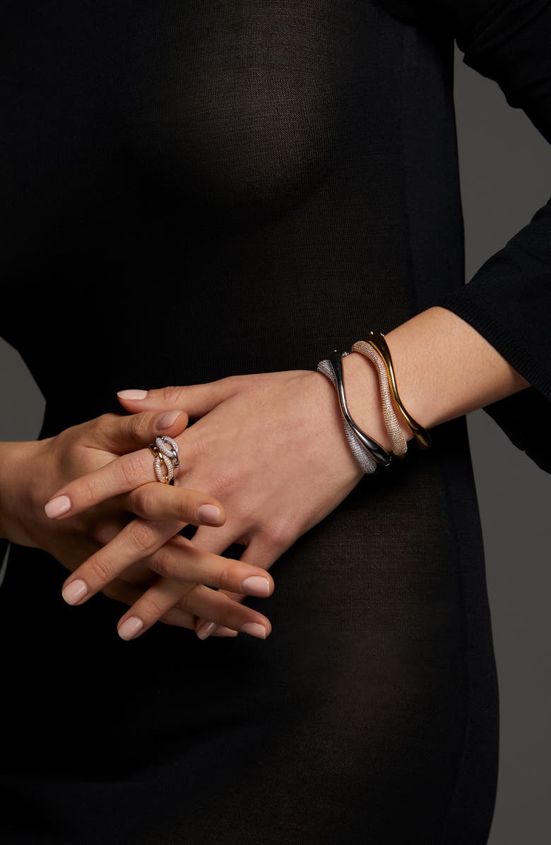 Nadri Alma Pavé Organic Hinge Bracelet, Alternate, color, Gold