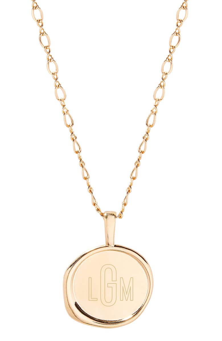 Brook and York Sadie Monogram Pendant Necklace, Main, color, Gold