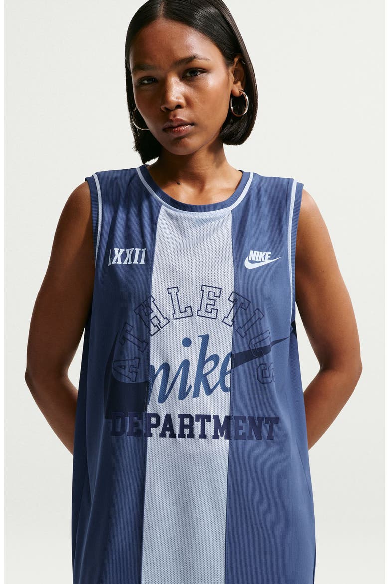 Mesh Stretch Cotton Basketball Jersey, Alternate, color, MYSTIC NAVY/ HYDROGEN BLUE