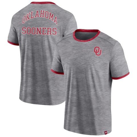 Men's Fanatics Branded Heather Gray Oklahoma Sooners Classic Stack Ringer T-Shirt