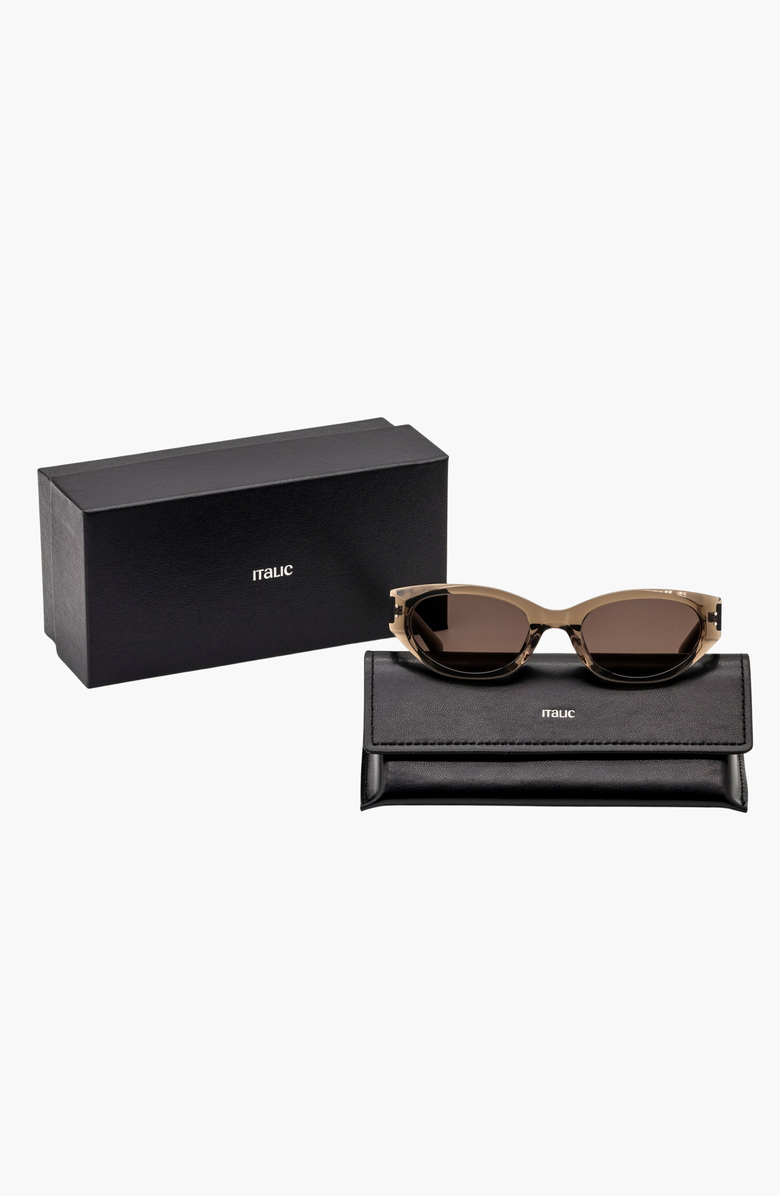 Italic Michele Cat-Eye Italian Acetate Sunglasses, Alternate, color, Translucent Vetiver