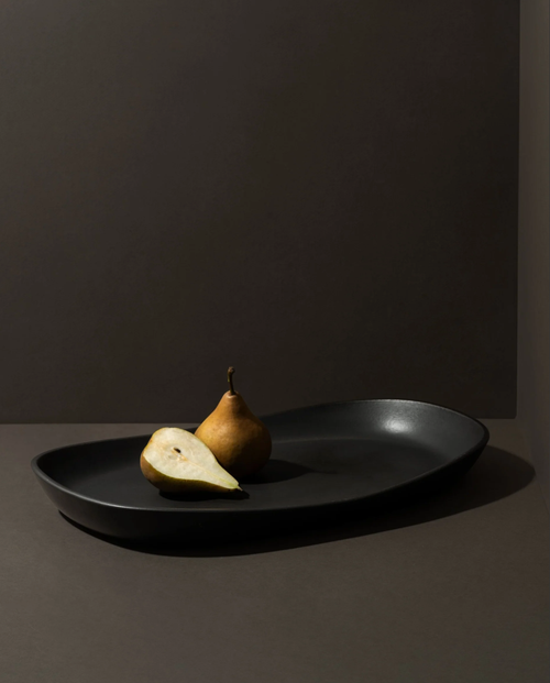 Gharyan Stoneware Mini Long Stoneware Serving Platters | Dadasi In Black - Small