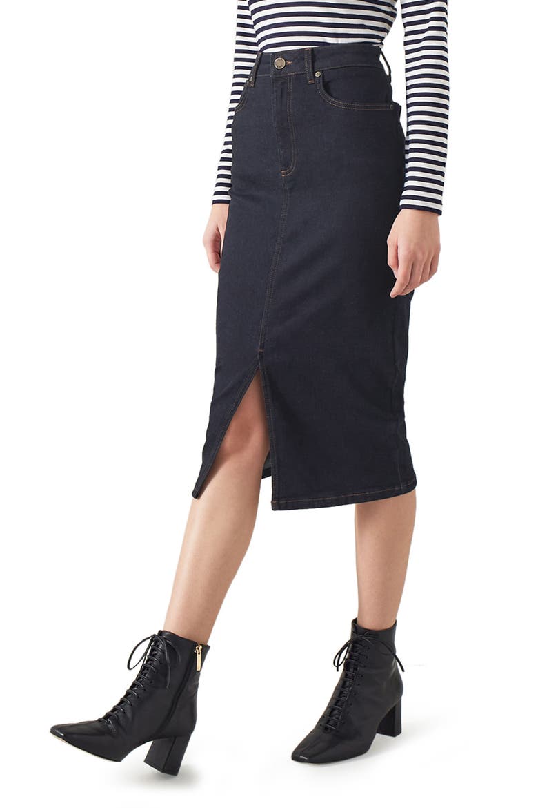 Beth Denim Skirt, Alternate, color, INDIGO