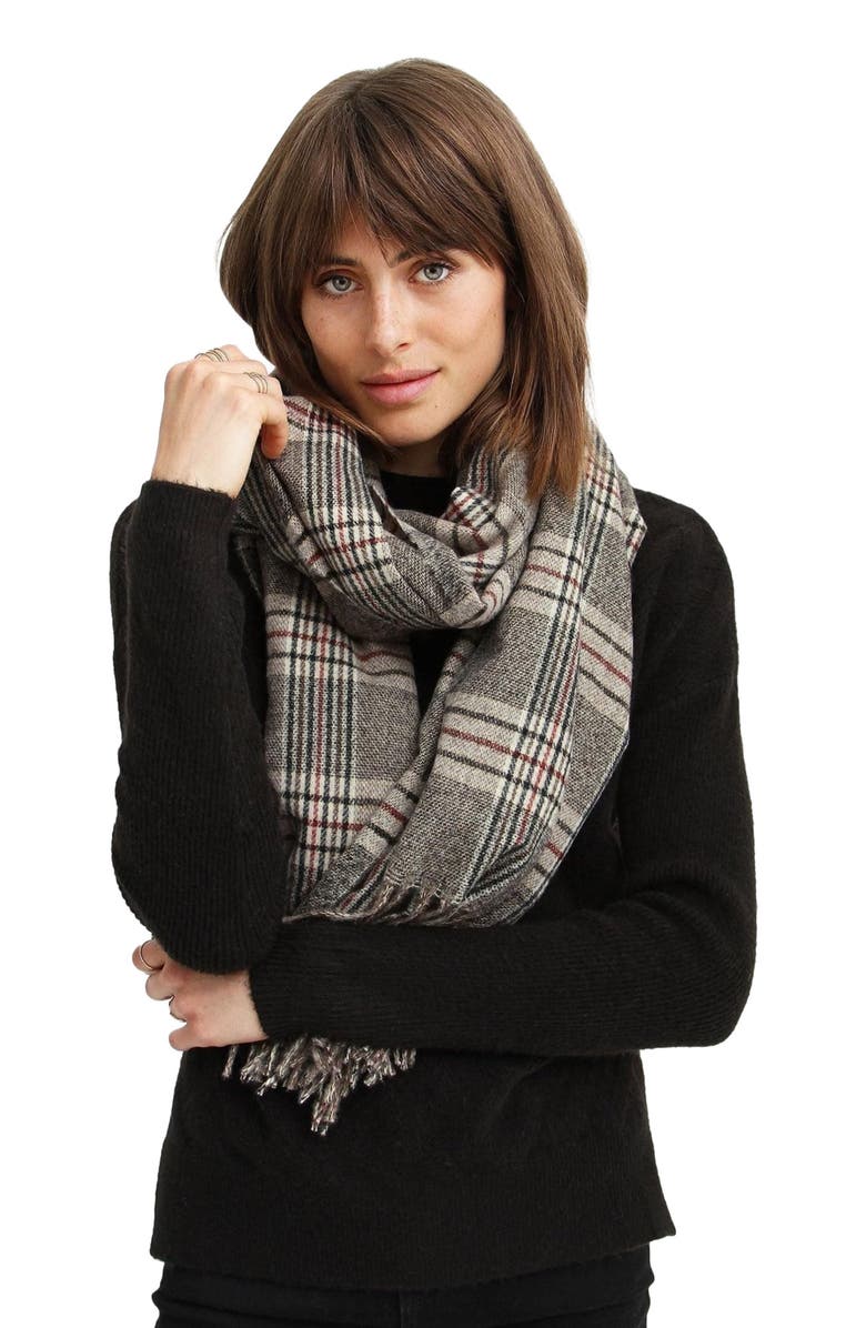 Belle & Bloom Apen Plaid Scarf, Alternate, color, Military