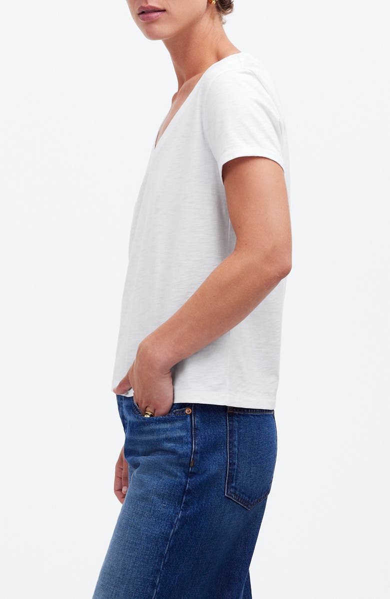 Madewell Relaxed V-Neck T-Shirt, Alternate, color, Eyelet White