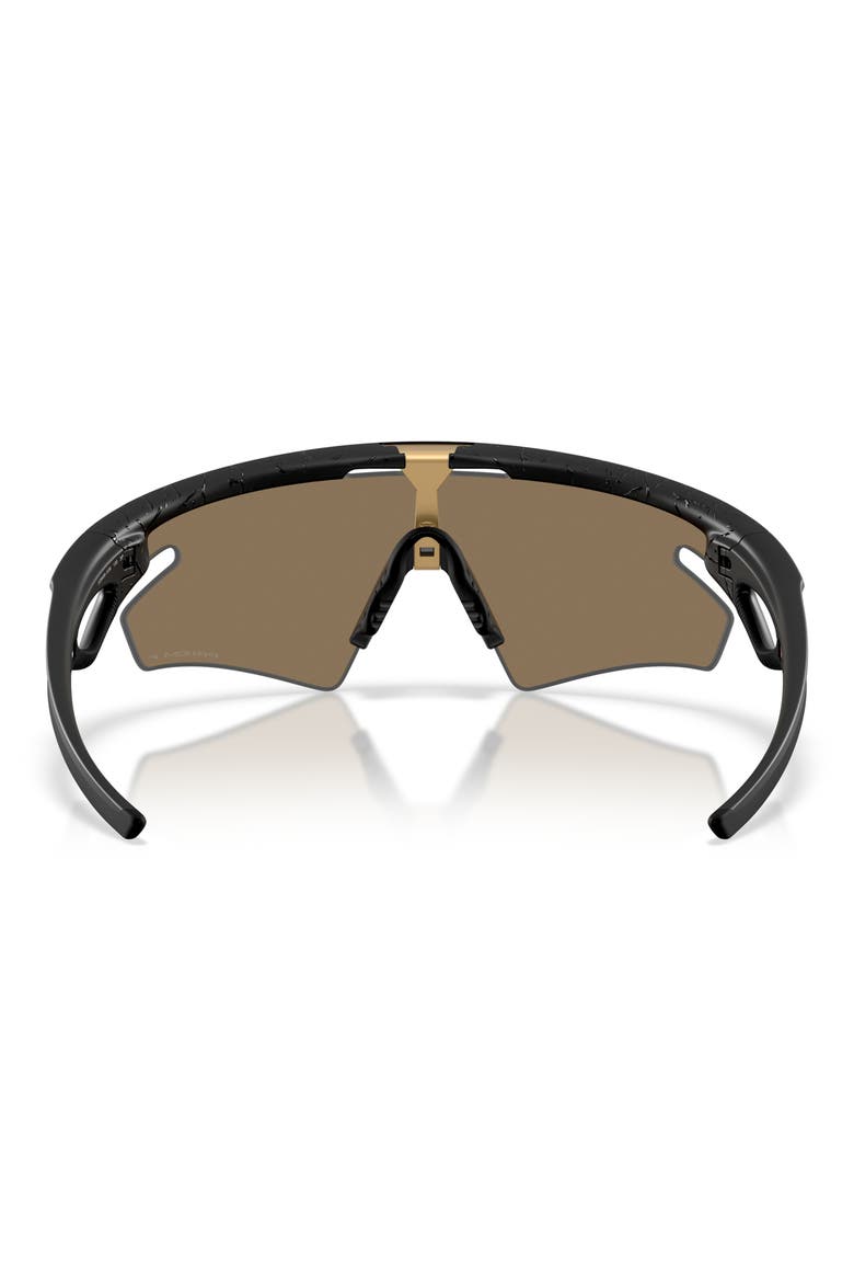 Gender Inclusive Sphaera 36mm Polarized Shield Sunglasses, Alternate, color, MATTE BLACK SPLATTER