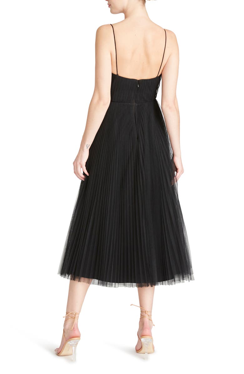 ML Monique Lhuillier Pleated Tulle A-Line Midi Dress, Alternate, color, 