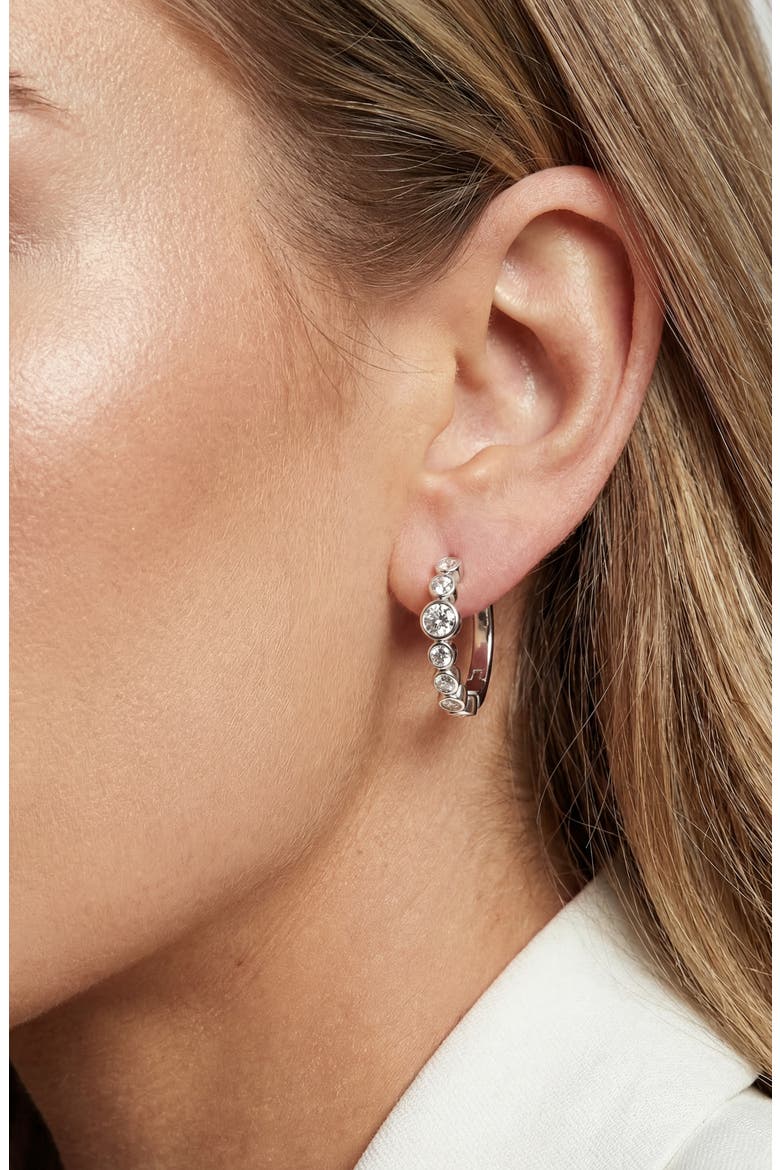 Earrings Sardinien Creolo, Alternate, color, 925 Sterling Silver / White