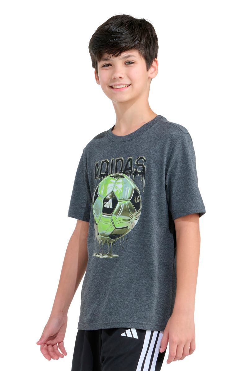 adidas Kids' Soccer Drip Graphic T-Shirt, Alternate, color, Dark Grey Heather