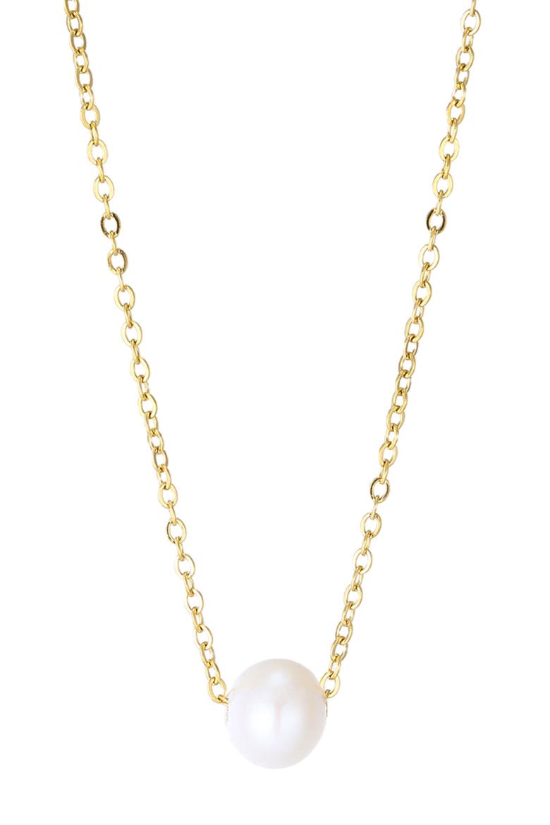 Freshwater Pearl Pendant Necklace, Main, color, GOLD/ WHITE