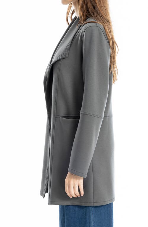Max Studio Trapunto Scuba Knit Topper In Gray