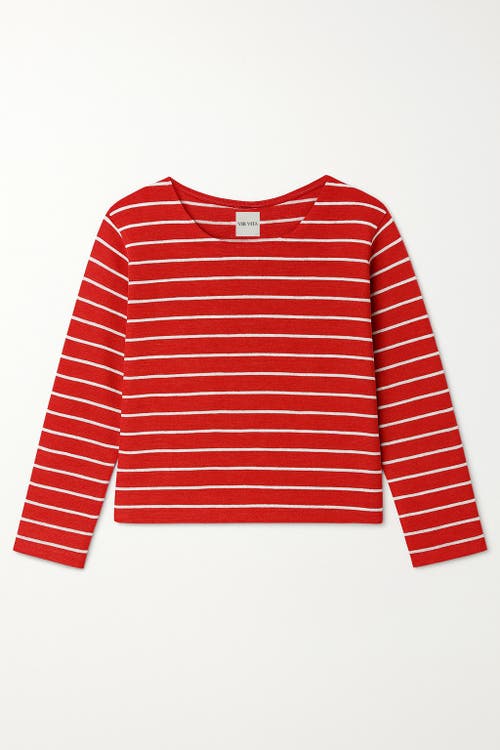 Vir Vita Camille Linen Striped Top In Multi