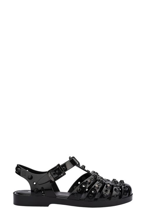 Melissa Possession Studs Sandal In Black/dark Grey, Women's At Urban Outfitters In Black/dark Grey