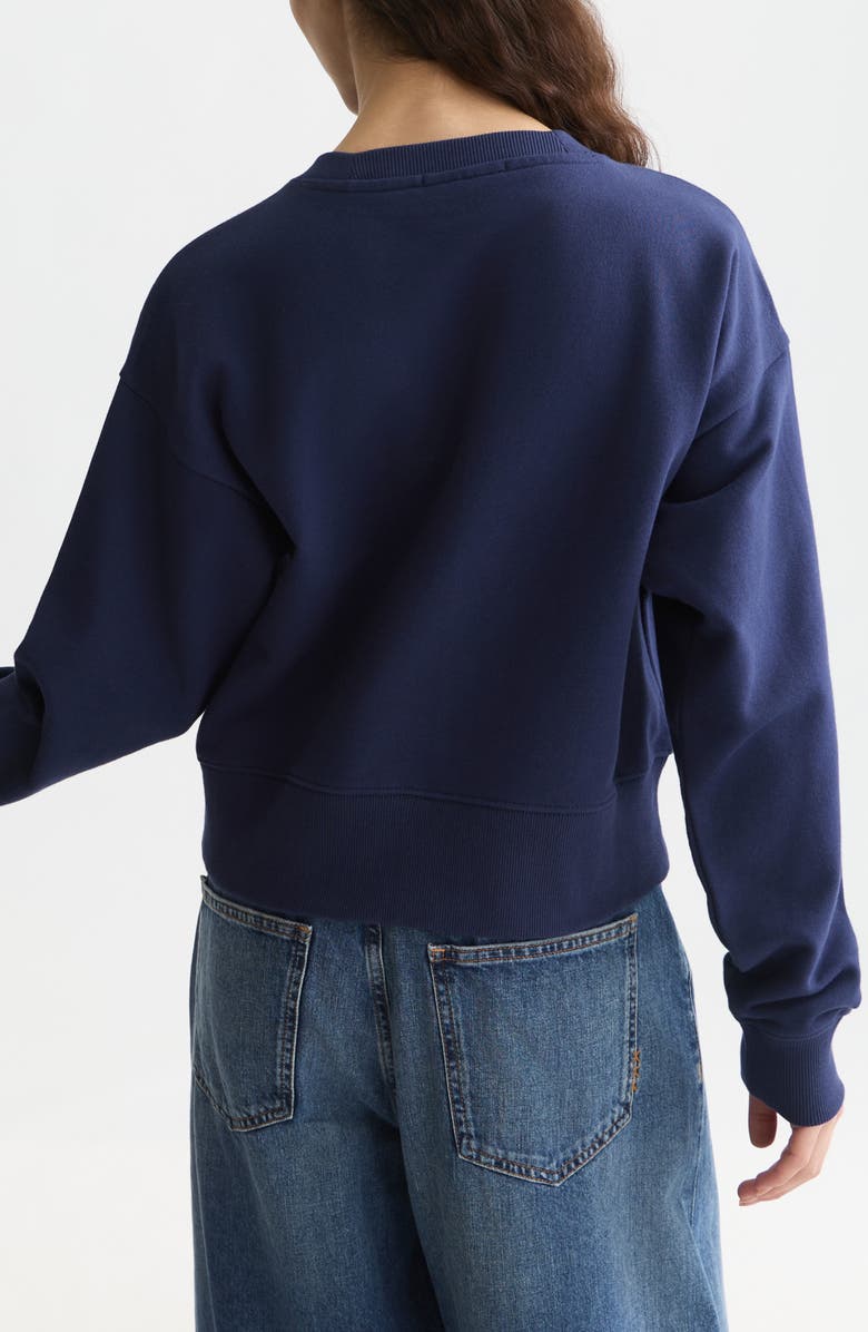 Scotch & Soda Ribbon Embroidered Logo Sweatshirt, Alternate, color, Peacoat