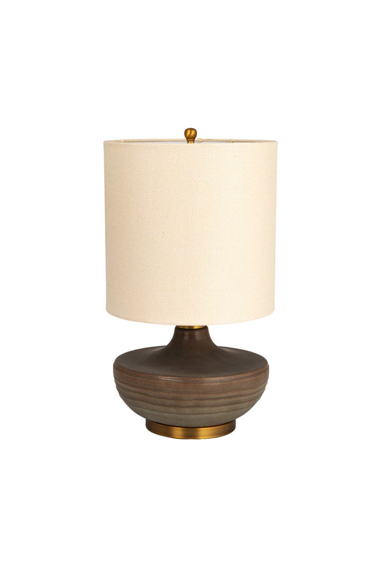 Table Lamp with Elongated Drum Shade, Main, color, Brown