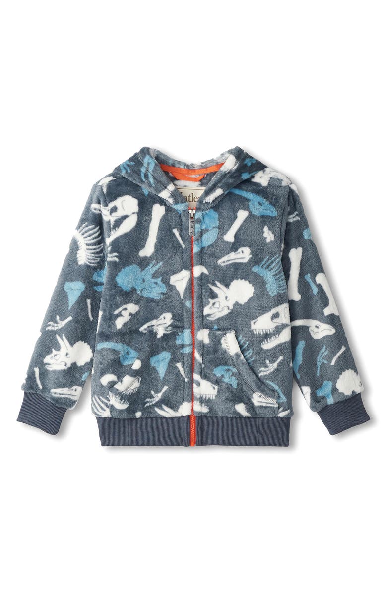 Hatley Kids' Dino Fossils Fleeze Zip Hoodie, Main, color,