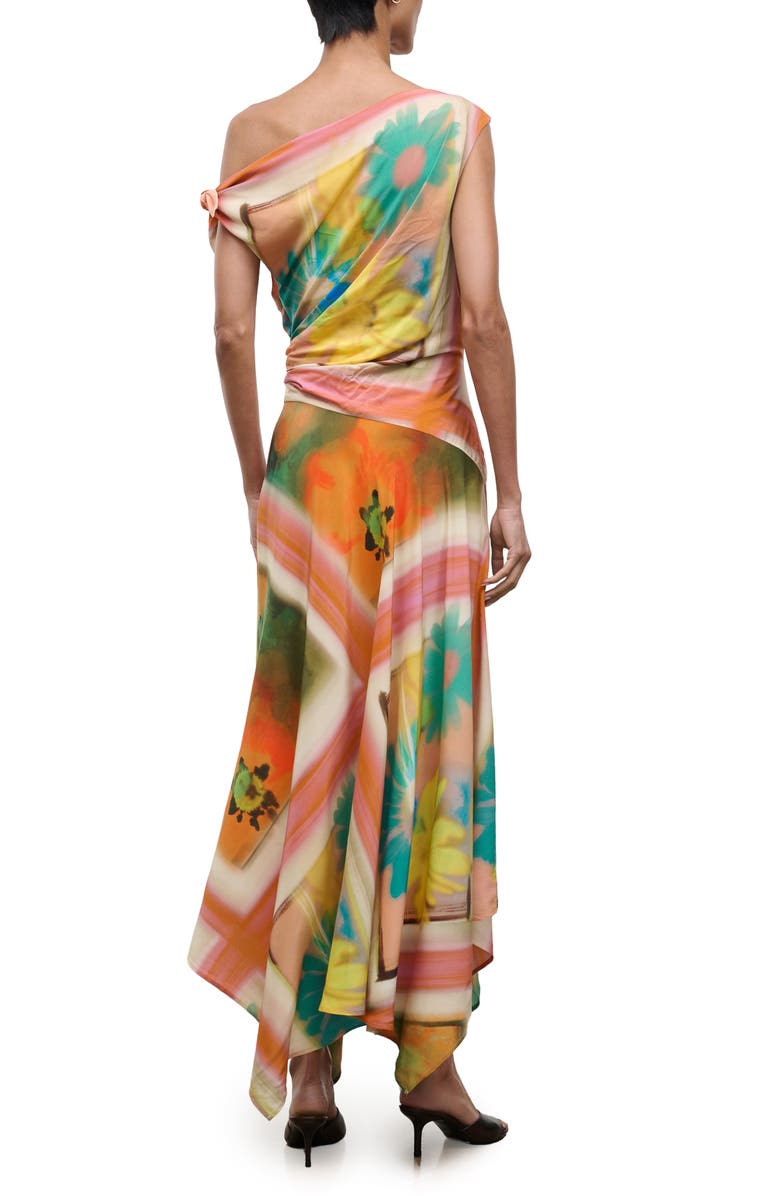 STAUD Portia Floral Print One-Shoulder Maxi Dress, Alternate, color, Superbloom