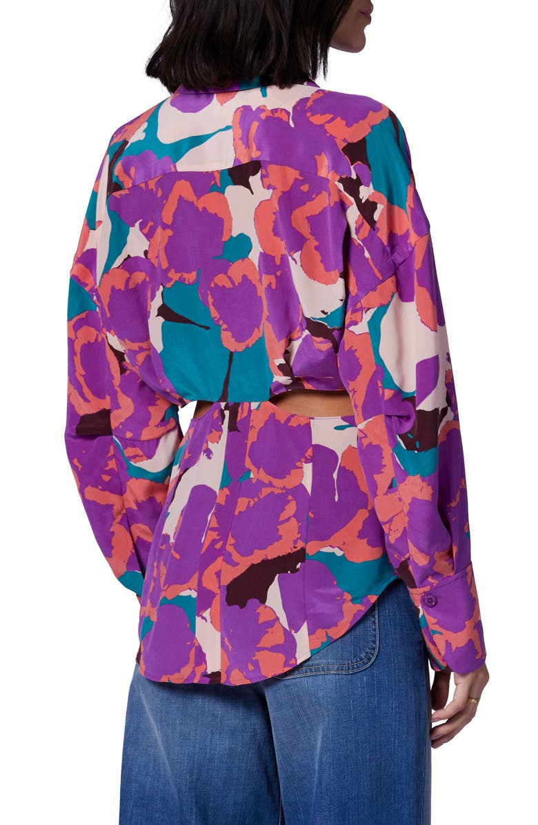 Equipment Alya Cutout Silk Button-Up Shirt, Alternate, color, 