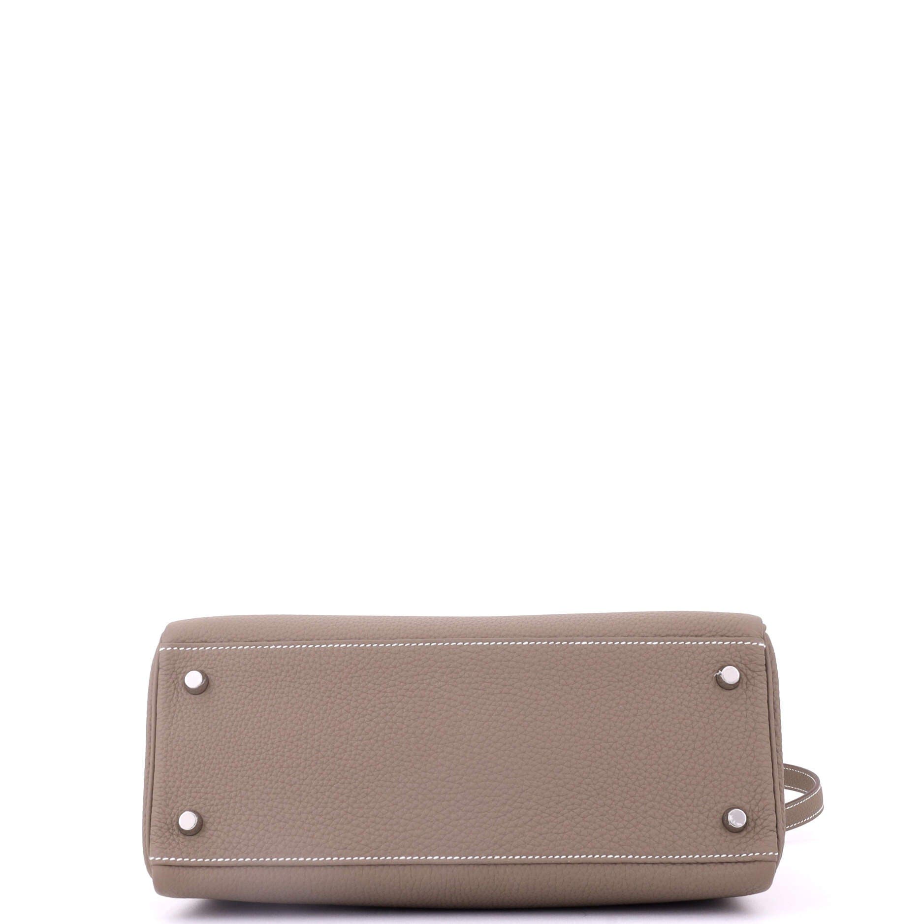 Pre-Owned Hermes Kelly Handbag Grey Togo with Palladium Hardware 28, Alternate, color, 