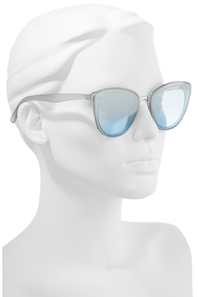 55mm Perfect Cat Eye Sunglasses, Alternate, color, BLUE/ BLUE