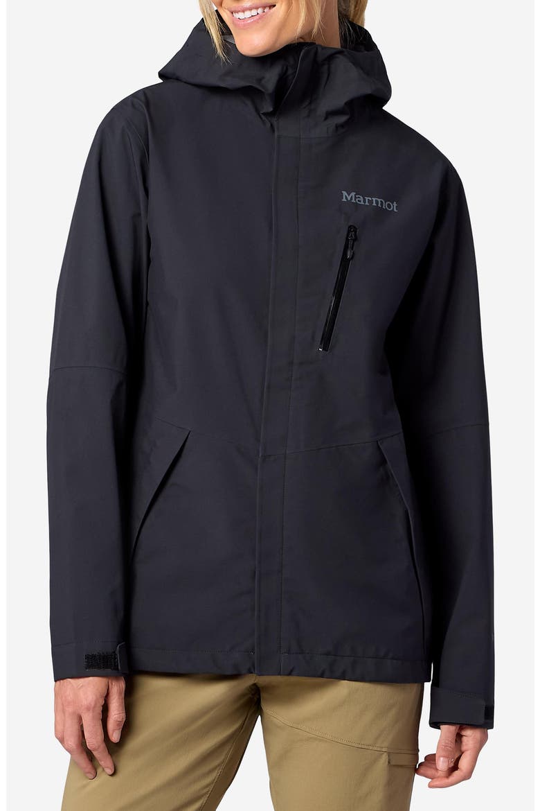 Waterproof Hooded Jacket, Main, color, BLACK