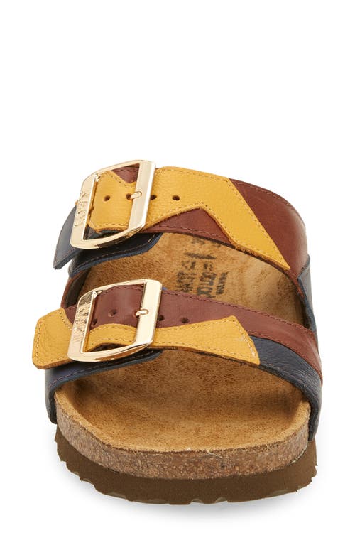 Naot San Diego Slide Sandal In Chestnut/marigold/ink