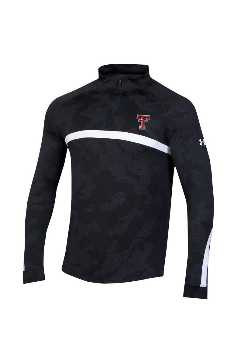 Under Armour Men's Under Armour Black Texas Tech Red Raiders Game Day Camo Raglan Quarter-Zip Top, Alternate, color, 