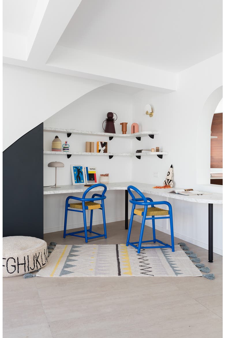 Geometric Tassel Rug, Alternate, color, AZTECA NATURAL-VINTAGE BLUE