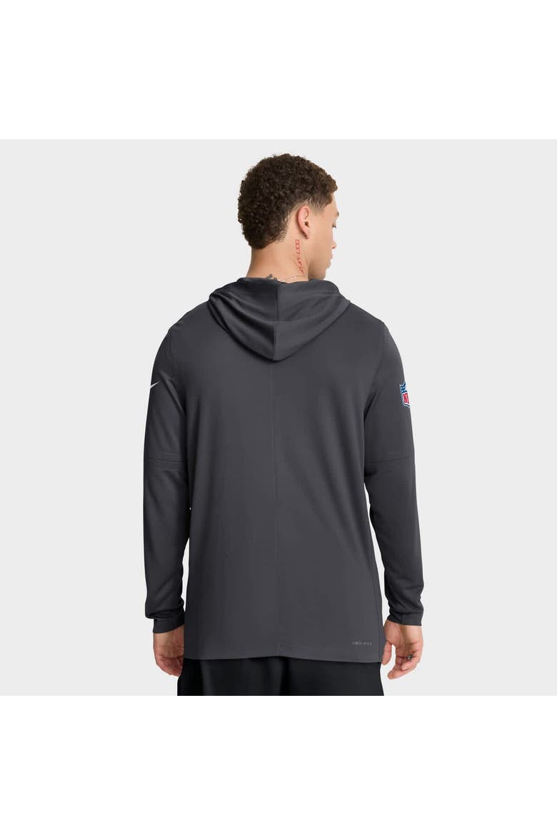Men's Nike Anthracite Green Bay Packers Sideline Pure Fury Performance Long Sleeve Hoodie T-Shirt, Alternate, color, Anthracite