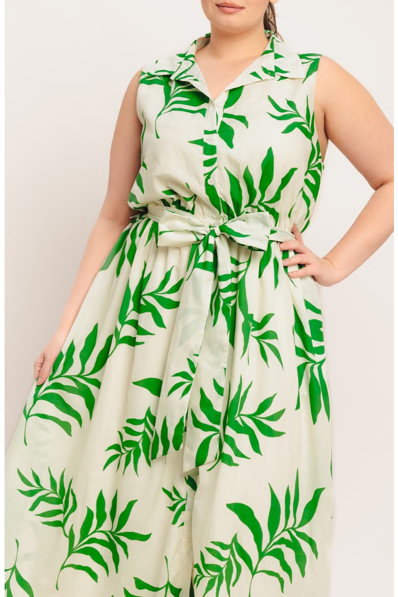 Tie Waist Shirtdress, Alternate, color, IVORY GREEN