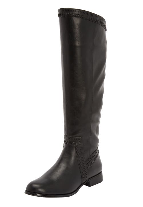 Comfortview The Malina Tall Wide Calf Boot In Black