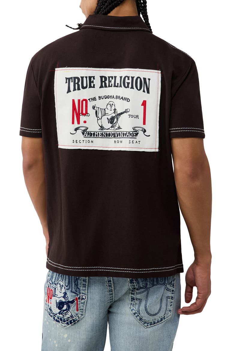 Buddha Graphic Polo, Alternate, color, GROUND COFFEE