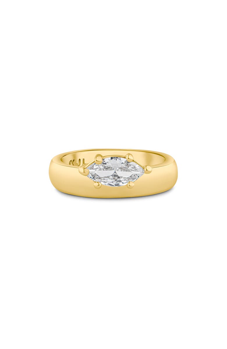 CZ by Kenneth Jay Lane Marquise Cubic Zirconia Band Ring, Main, color, Gold Plated