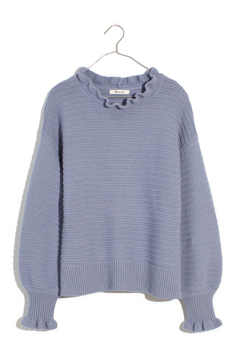 Ruffle Neck Sweater, Alternate, color, DUSK PERI